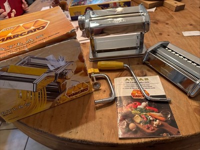 Vintage Marcato Atlas Pasta Maker Model 150 Hand Crank Machine Made In Italy
