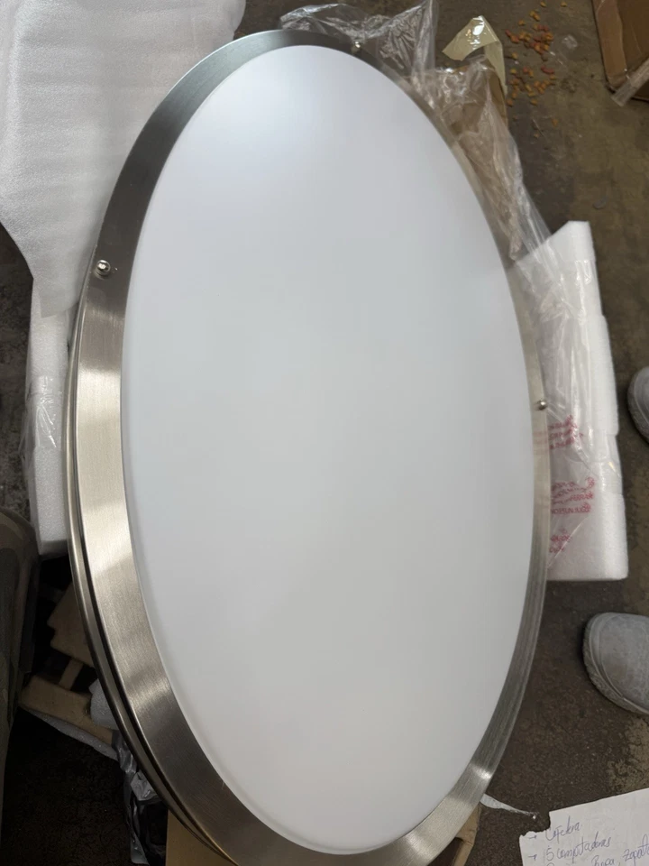 ASD LED 32 Inch Oval Flush Mount Ceiling Light Fixture Dimmable LFMOV - Nickel - Image 3 of 3