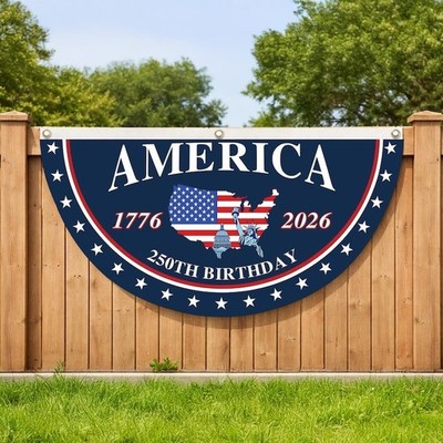 America 250th Anniversary Banner 1776-2026 Patriotic USA Outdoor Flag Decor