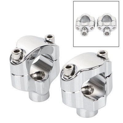 Moto Chrome 1 1/4 Handlebar Risers 1-1/2 Tall For Harley Softail Custom FXSTC