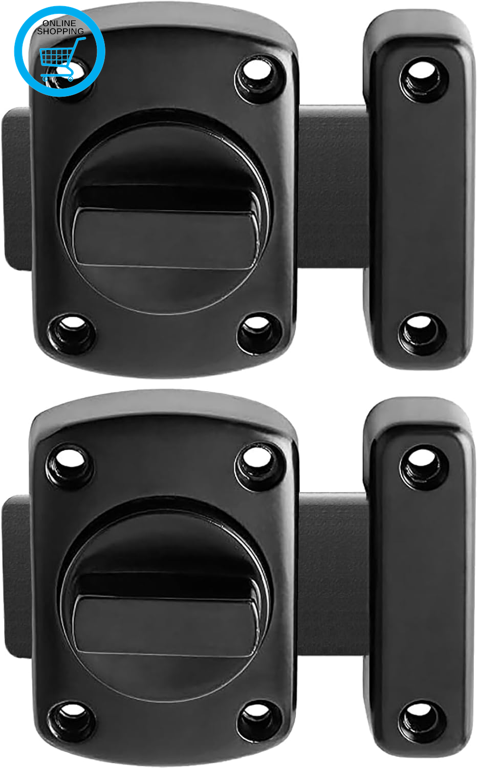 2PCS Bathroom Door Bolt Lock Toilet Door Latch Rotate Bolt Gate Slide Latch Stai