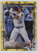 2021 Bowman Chrome Draft Sapphire Edition Yellow 35/99 JC Correa #BDC-29 3y6