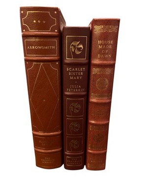 Lot Of 3 Franklin Library Full Leather Books Vintage Decor Collectible Hardcover