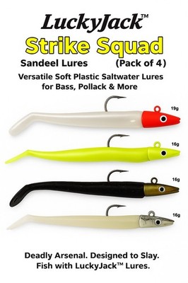 Strike Squad Sandaale Lucky Jack - Barsch Dorsch Seelachs Meeres Angelköder - 19 -16g