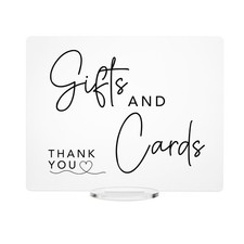 Gifts  Cards Table - Wedding Acrylic Sign 8"H x 10"W, Clear Acrylic 
