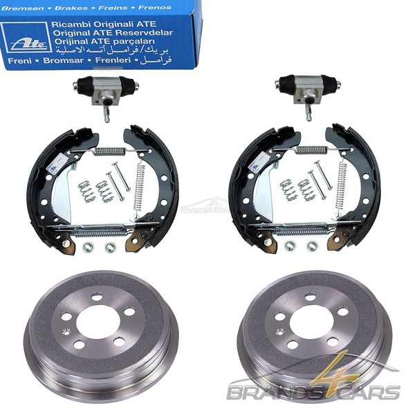 ATE 2X Bremstrommel Ø200+BACKEN+ZUBEHÖR Hinten FÜR Skoda Fabia 6Y BJ 00-07-image