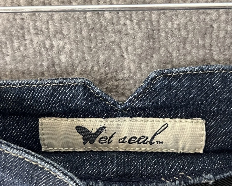 Pantalones de mezclilla vintage de cintura alta con sello húmedo para mujer talla 11 azul lavado oscuro elásticos Foto 3 de 4