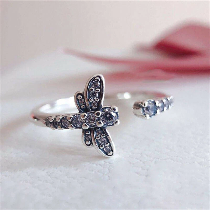 Pandora sparkling 2024 dragonfly open ring