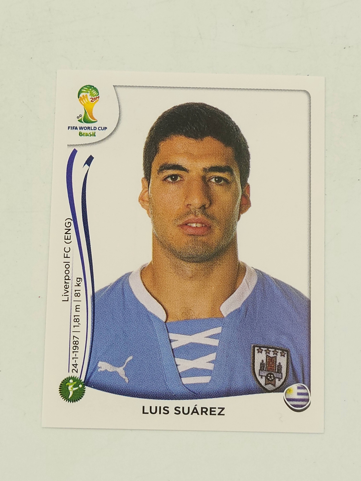 Luis Suarez #278 Soccer Cards 2014 Panini World Cup Stickers trading card — raw and PSA graded price guide
