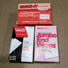 3 Boxes Home Perm End Wraps 3x4 Plastic Coated Block It  2.5x4 Sally Jumbo Vtg
