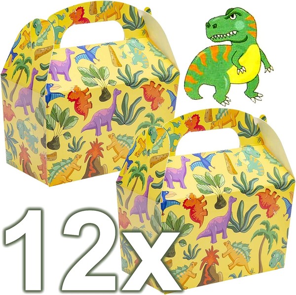 12 Geschenkboxen Dinos - Mitgebsel Kindergeburtstag Dinosaurier Geburtstag Set-image