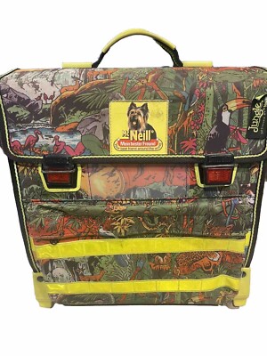 VTG McNeill Travel School Book Bag Backpack Top Handle Dream Cats Pink 13.5''