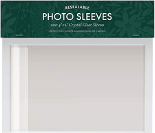 4X6 Photo Sleeves 200 Count  Crystal Clear Archival Plastic Sleeves with S...