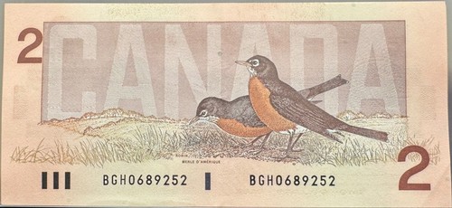 One Bank of Canada - 2 Dollar Banknote - 1986 - zirkuliert - sehr sammelwürdig - Bild 2 von 2