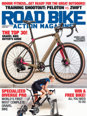 ROAD BIKE ACTION MAGAZINE JUNE 2021 TRAINING SHOOTOUT PELOTON VS. ZWIFT