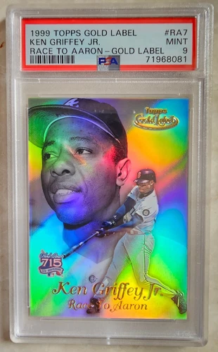 🔥1999 Topps Gold Label MLB Baseball #RA7 Ken Griffey Jr Race To Aaron PSA 9 📈