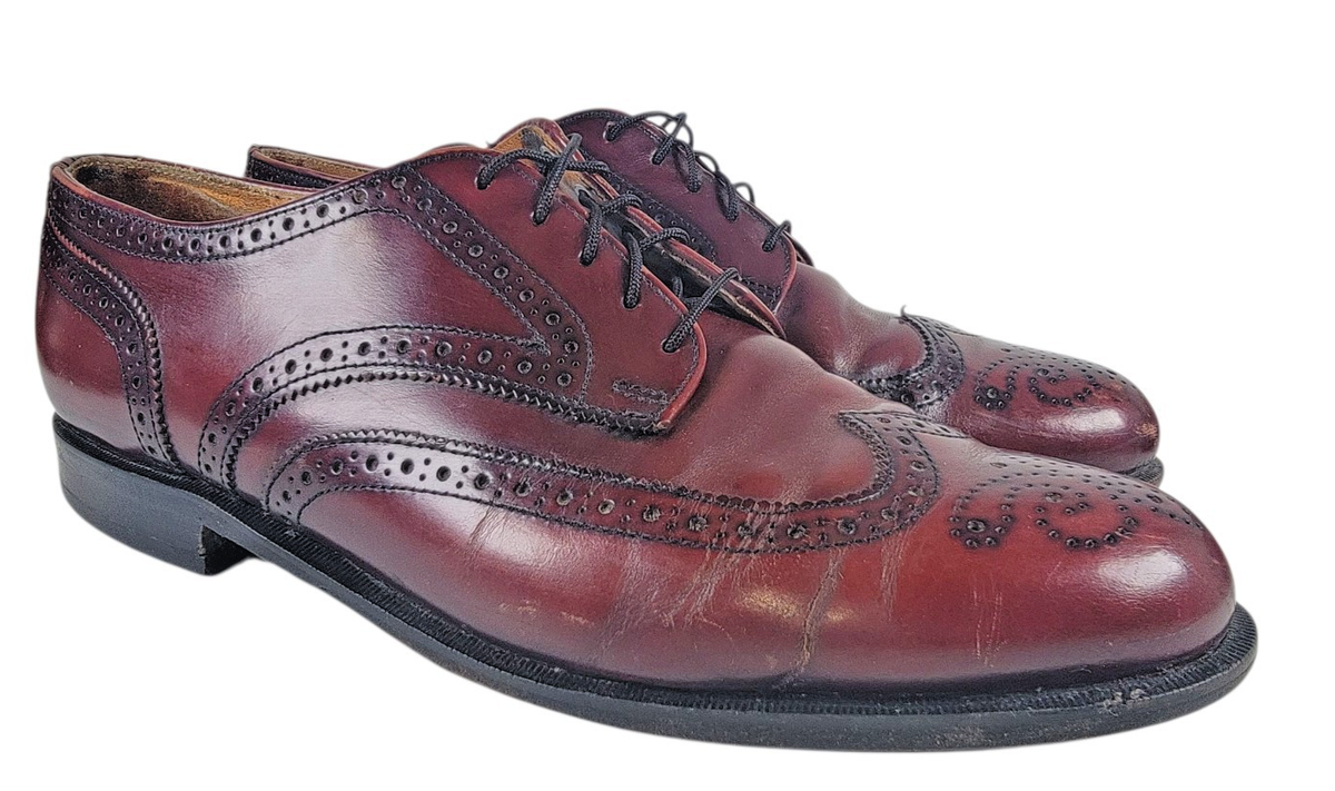 Cole Haan Vintage 11 Dark Burgundy Brown Leather Oxford Wingtip Brogue Shoes Cole Haan Wingtip Oxfords Brogues Shoes Burgundy Leather  main image 2