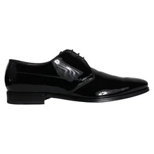 DOLCE & GABBANA Shoes Men Dress Black Calfskin Leather Derby EU40 / US7 970usd
