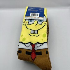 SpongeBob socks five pack size 6-12 men s Nickelodeon 97 Polyester 3 Spandex