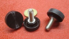 Plastic Black Stainless Thumb Screw 1" Head Dia. 5/16"-24 x 3/4" Length, 10 Pc