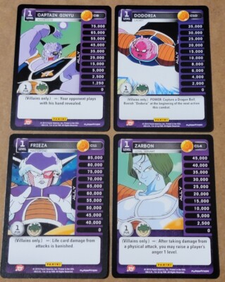 Dragon Ball Z Lot 4 Frieza Dodoria Zabron Captain Ginyu Level 1 TCG Panini 