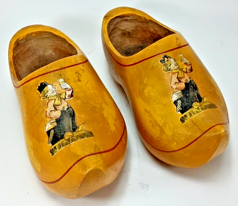 Vintage Wooden Clogs/Shoes, Made in 9