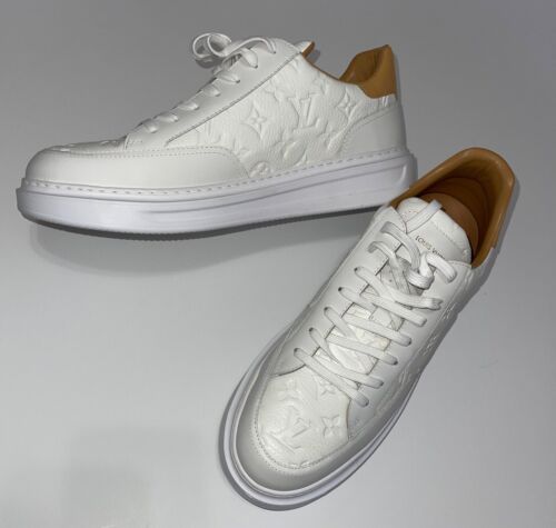 LOUIS VUITTON SHOES $1,550 Size 11 Mens BRAND NEW White Beverly Hills Sneaker - Afbeelding 1 van 14