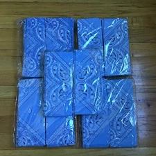 NEW 60 Paisley Bandana Head Wrap Scarf 100 % Cotton Blue USA SALLER $2.25/PC