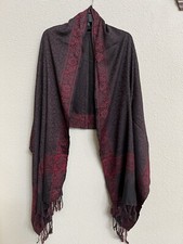 Bordered pattern Reversible Holidays Pashmina Fall Winter Shawl Stole scarf Wrap