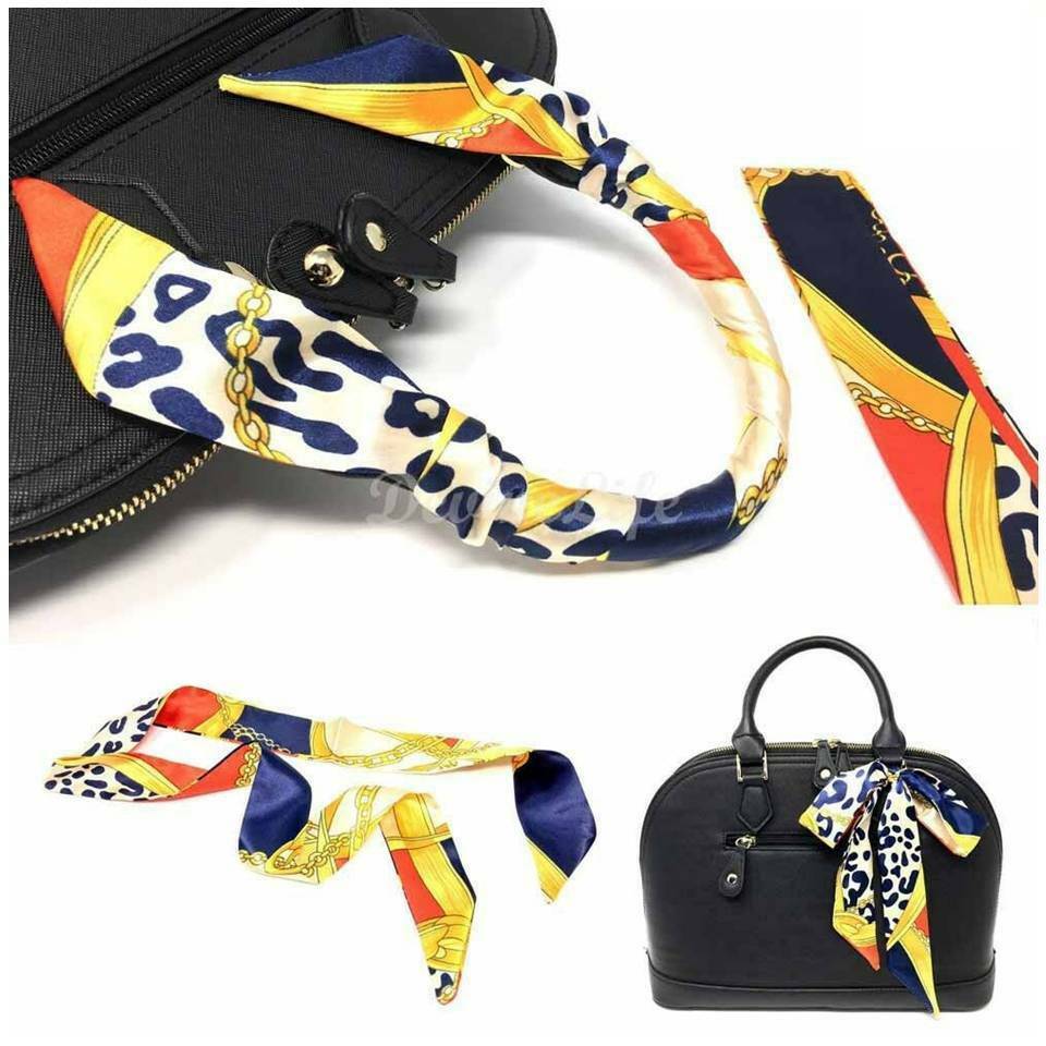 10 Women Silk Scarf Handbag Handle Scarves Wrap Purse Hair Bow