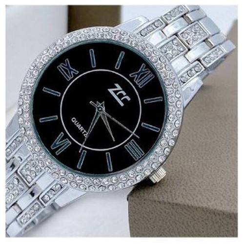 Orologio Polso ZCC 13 Donna Quarzo Acciaio Moda Brillantini Silver Nero lac  | eBay