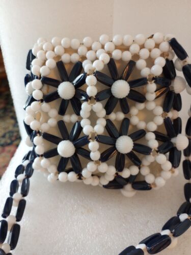 Vtg Lady Ellen Floral Plastic Beaded Purse Mid Century British Hong Kong - Picture 5 of 5