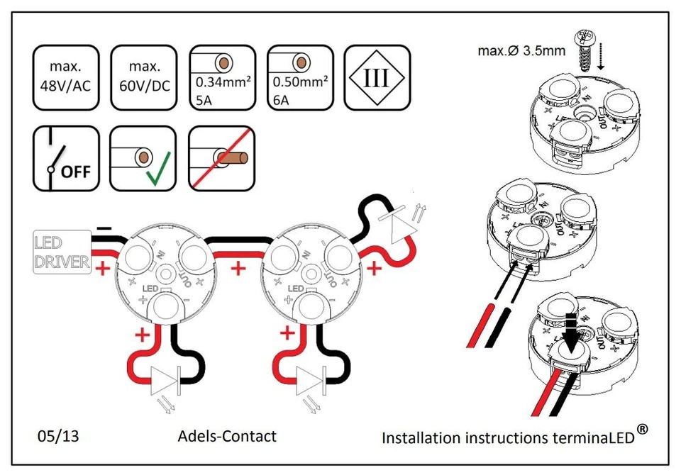 35x METWAY 3050 Power Distribution junction Box for LEDs etc connected in series - Image 2 of 4