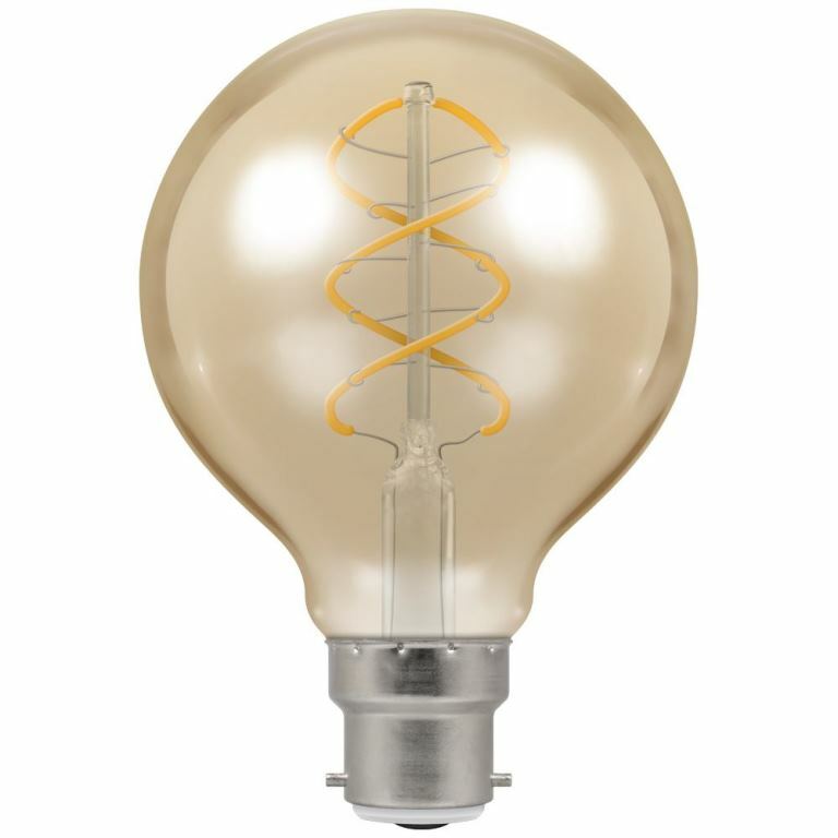 CROMPTON LED G80 Globe Spiral Filament Antique Dimmable 6W 2200K BC B22d 6614