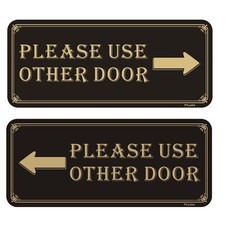 Please Use Other Door Sign with Arrow Acrylic Adhesive 11"x5" 1 Set