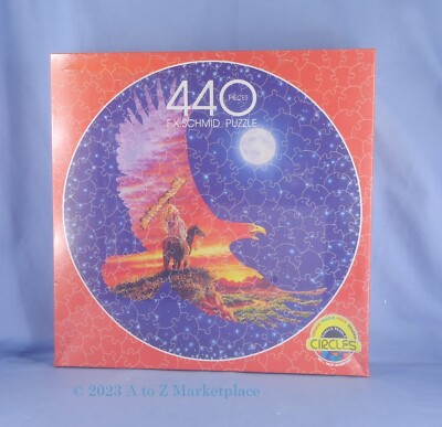 F.X. Schmid Puzzle Sunrise Warrior Circular 440 piece 20-1/2'' Dia. #91256 Sealed