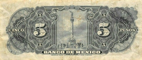 México 5 Pesos 24.4.1963 Series AIH Prefix Q Circulated Banknote Me#M - Picture 2 of 2