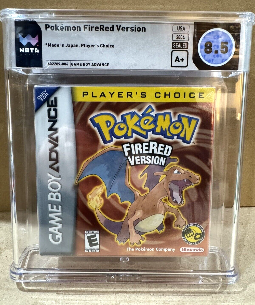 Gameboy Advance Pokemon Fire Red Players Choice WATA Graded 8.5 A+