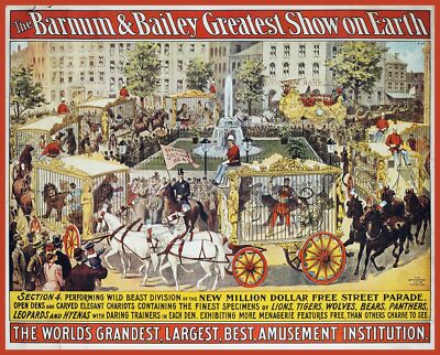 Decoration Poster.Home room art.Interior design.Circus Barnum Circus Parade.7447