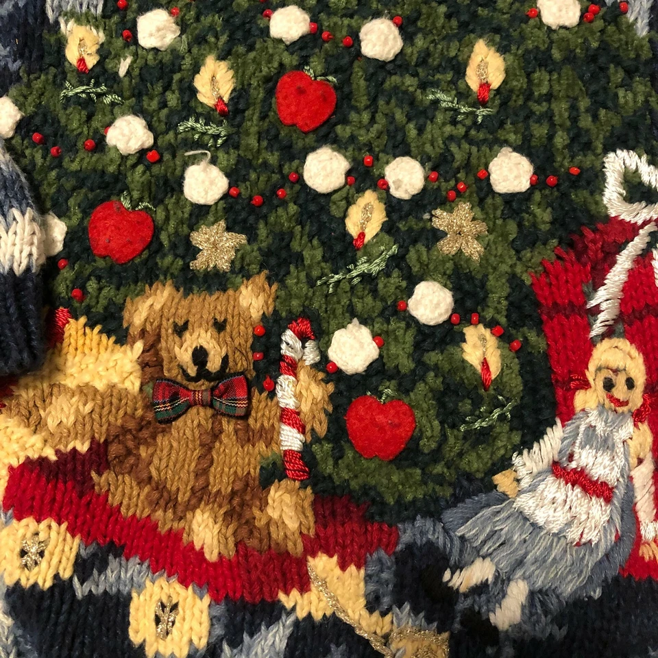 Suéter Feo Navidad Vintage 1998 Reliquia Coleccionables Adornado Pequeño Usado en Excelente Condición Foto 2 de 4
