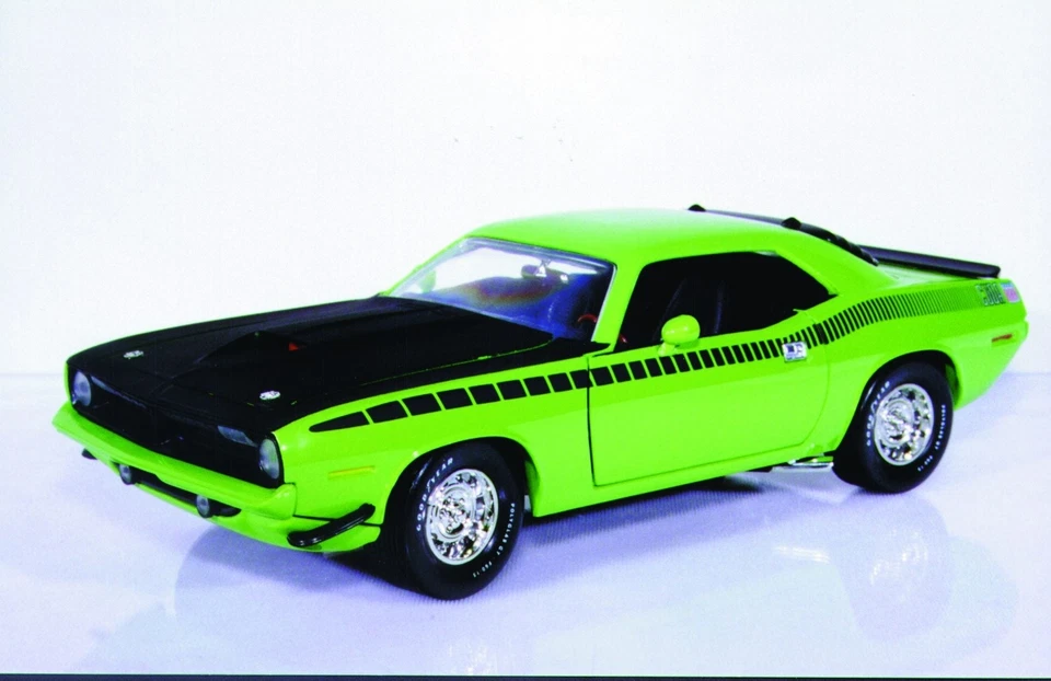 1:18 Ertl Plymouth 'Cuda '70 AAR 340-CID verde lima, vitamina C naranja, plata sin usar, en caja Foto 2 de 4