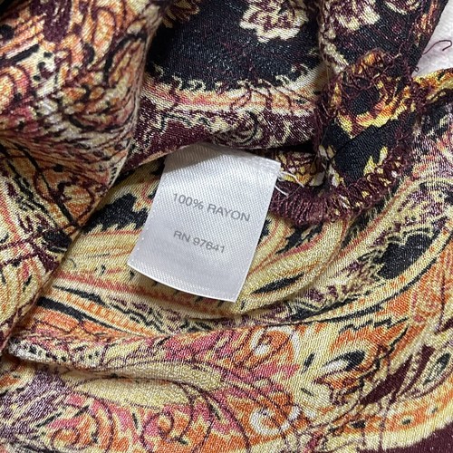 J Jill Womens Paisley Tunic Top Medium Petite Brown Multicolor Pullover Boho - Picture 6 of 7