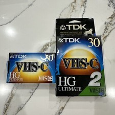 3 TDK VHS-C TC-30 Extra High Grade Camcorder Blank Tapes New Sealed