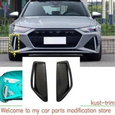 for Audi RS6 RS7 Avant Wagon 4-Door Dry Carbon Fiber Front Bumper Scoop Trims