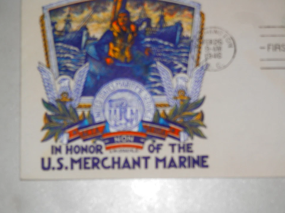 WW2 U.S, Cover with patriotic cachet by Straehle  Honoring Our Navy FDC 2/26/46 - Image 2 of 2