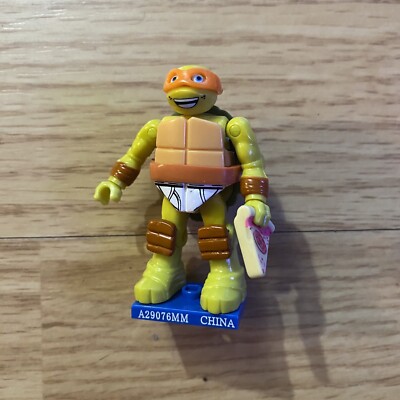 Mega Bloks Construx TMNT Series 3 Michelangelo w/ Pizza and Nunchucks