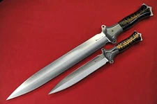 Busse Custom FMV8/FMV14 Set Double Hollow Ground Satin INFI, G-rexed Pine Cone 