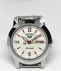 Seiko 5 automatic refurbished vintage white dial stainless steel day/date  watch