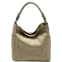 Florence Damen Schultertasche Echtleder Tasche Taupe OTF199I5
