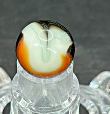 Vintage Vitro Agate REBEL Marble, Black/Orange-Red/White AV .60" Near Mint  V1